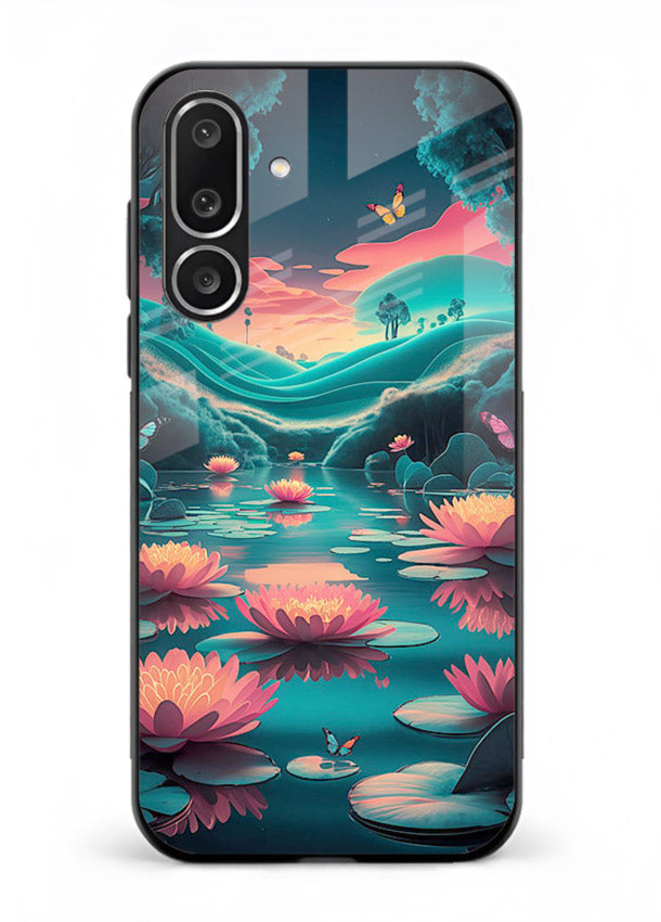 Dreamy Lotus Night mystical lotus artwork Samsung F56 5G glass back cover