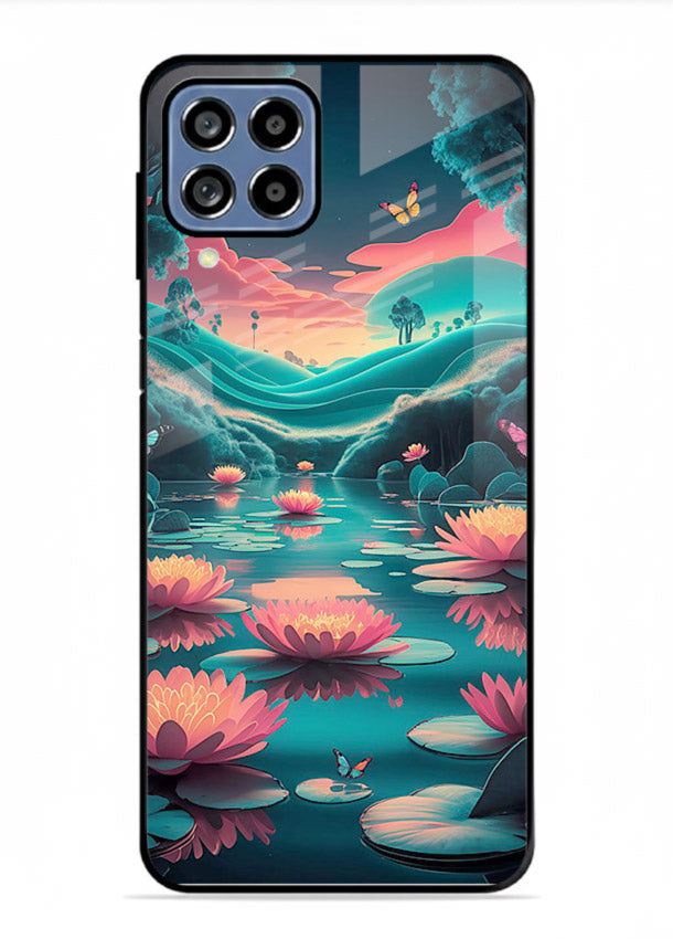 Dreamy Lotus Night mystical lotus artwork Samsung A22 4G glass back cover