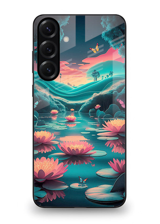 Dreamy Lotus Night mystical lotus artwork Samsung A56 5G glass back cover