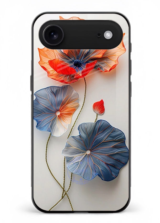 Dual-tone floral artwork on iphone 17 air glass back cover with smooth blended tones.