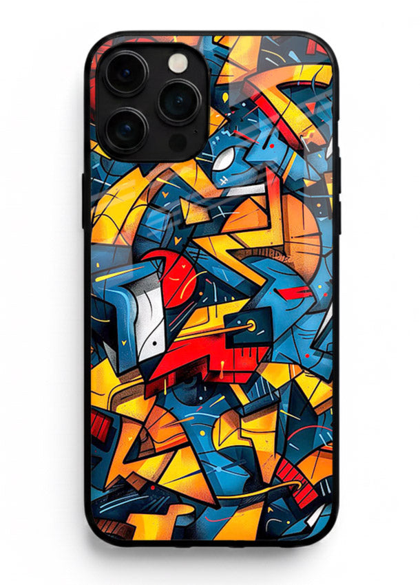 Electric Chaos Pattern colorful chaotic pattern iphone 12 pro max glass back cover