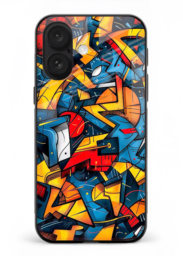 Electric Chaos Pattern colorful chaotic pattern iphone 17 glass back cover