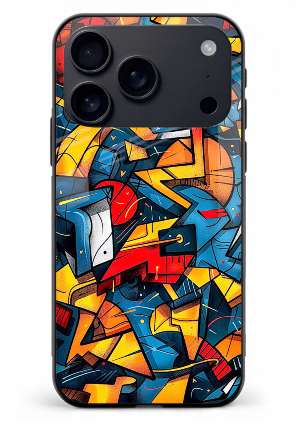 Electric Chaos Pattern colorful chaotic pattern iphone 17 pro max glass back cover