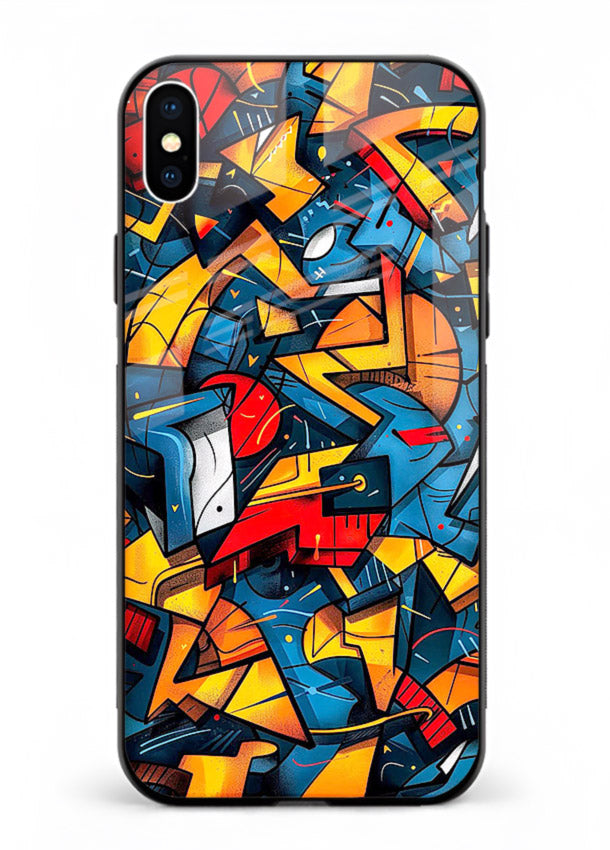Electric Chaos Pattern colorful chaotic pattern iphone xs max glass back cover