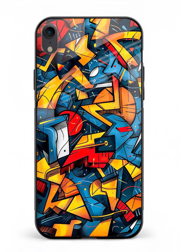 Electric Chaos Pattern colorful chaotic pattern iphone xr glass back cover