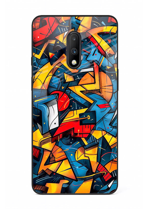 Electric Chaos Pattern colorful chaotic pattern OnePlus 7 glass back cover