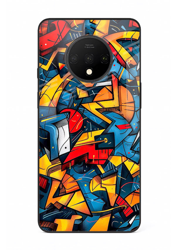 Electric Chaos Pattern colorful chaotic pattern OnePlus 7T glass back cover