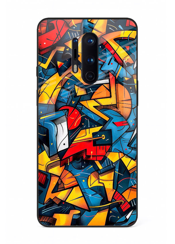 Electric Chaos Pattern colorful chaotic pattern OnePlus 8 Pro glass back cover