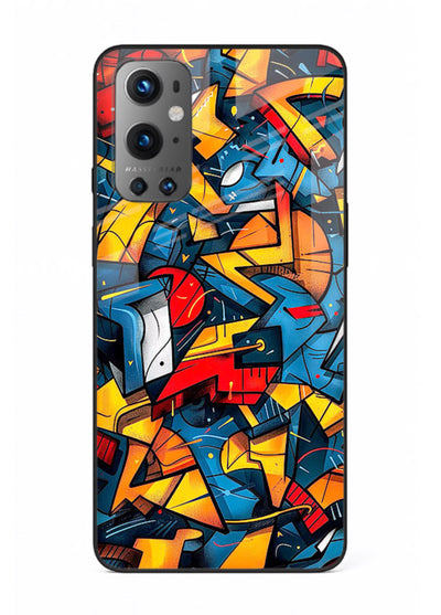 Electric Chaos Pattern colorful chaotic pattern OnePlus 9 glass back cover