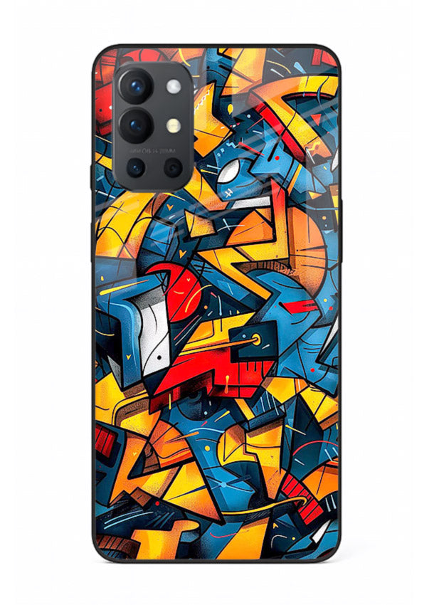 Electric Chaos Pattern colorful chaotic pattern OnePlus 9R glass back cover
