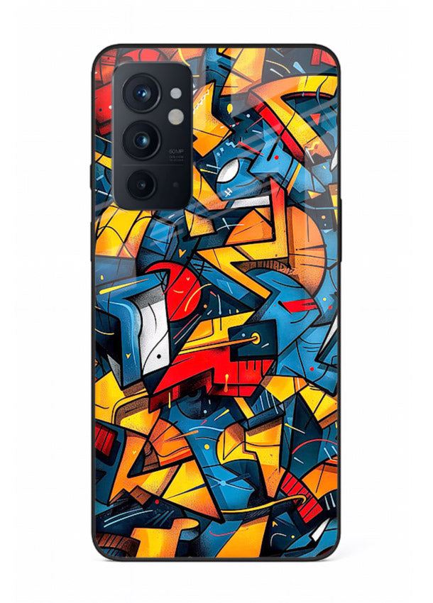 Electric Chaos Pattern colorful chaotic pattern OnePlus 9RT glass back cover