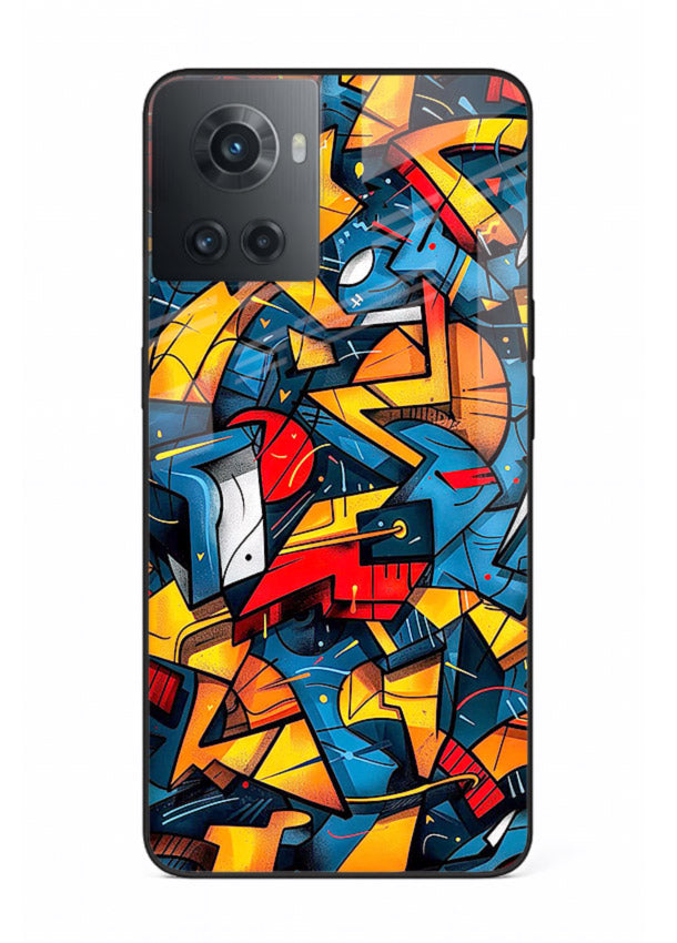 Electric Chaos Pattern colorful chaotic pattern OnePlus 10R glass back cover