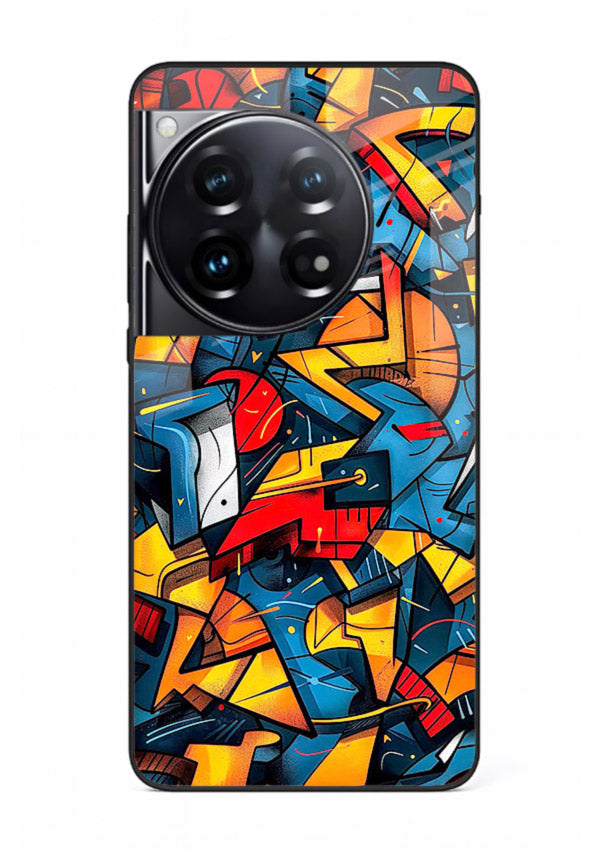 Electric Chaos Pattern colorful chaotic pattern OnePlus 12 glass back cover
