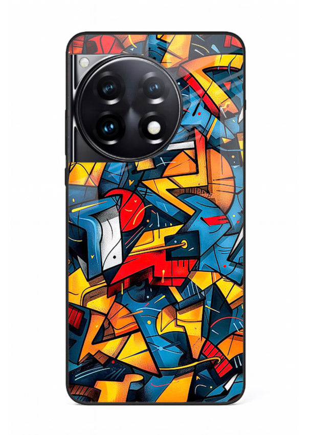 Electric Chaos Pattern colorful chaotic pattern OnePlus 12R glass back cover