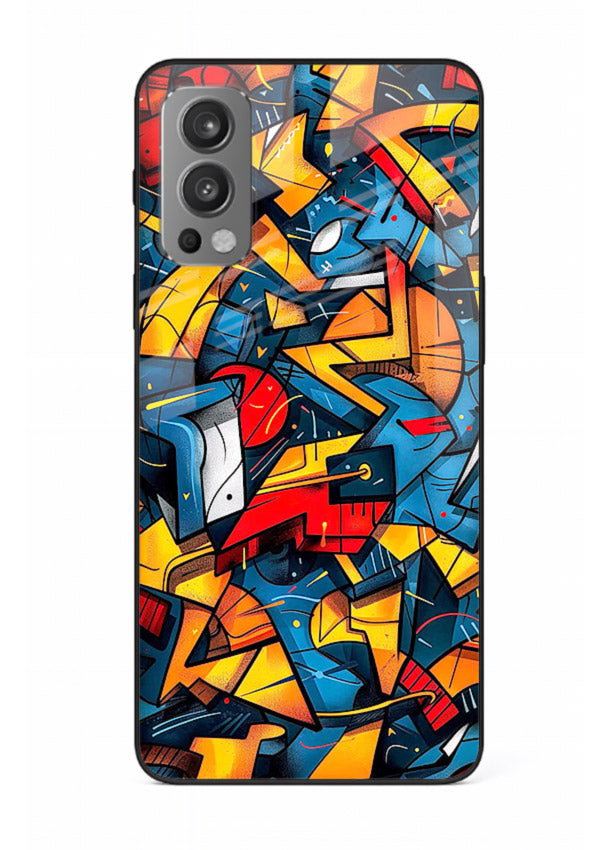 Electric Chaos Pattern colorful chaotic pattern OnePlus Nord 2 glass back cover