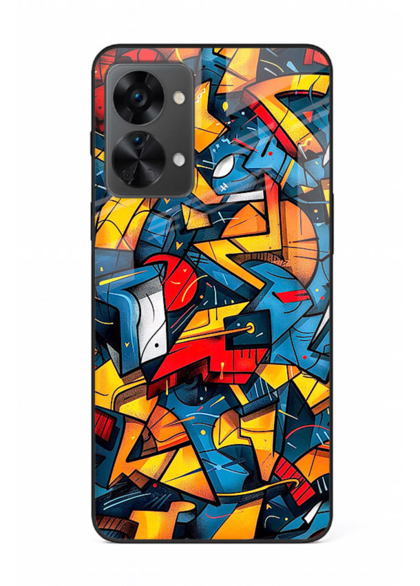 Electric Chaos Pattern colorful chaotic pattern OnePlus Nord 2T glass back cover