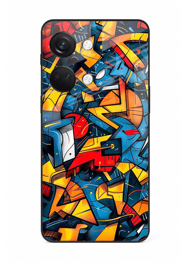 Electric Chaos Pattern colorful chaotic pattern OnePlus Nord 3 glass back cover