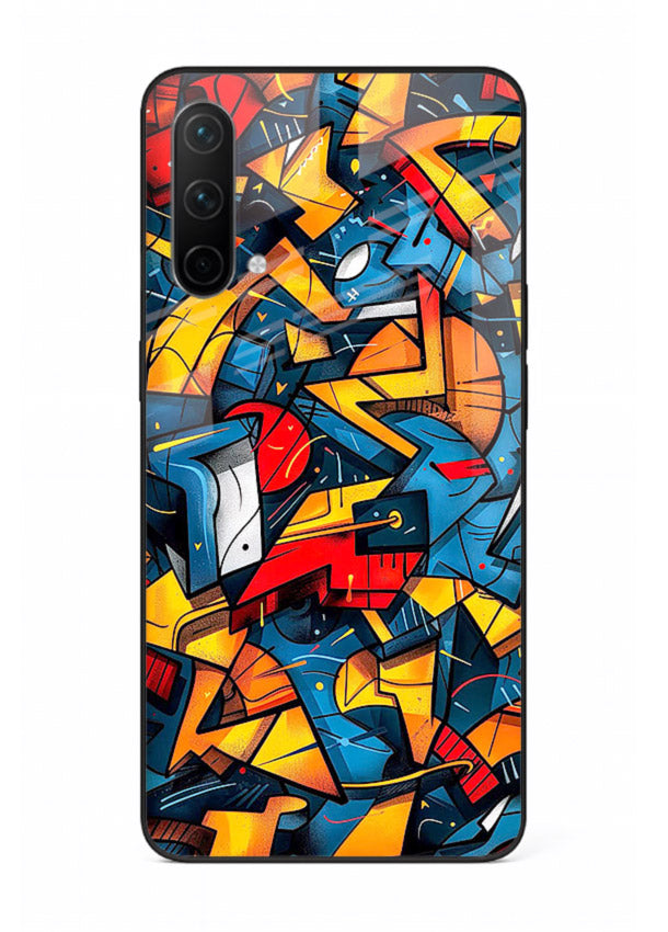 Electric Chaos Pattern colorful chaotic pattern OnePlus Nord CE 5G glass back cover