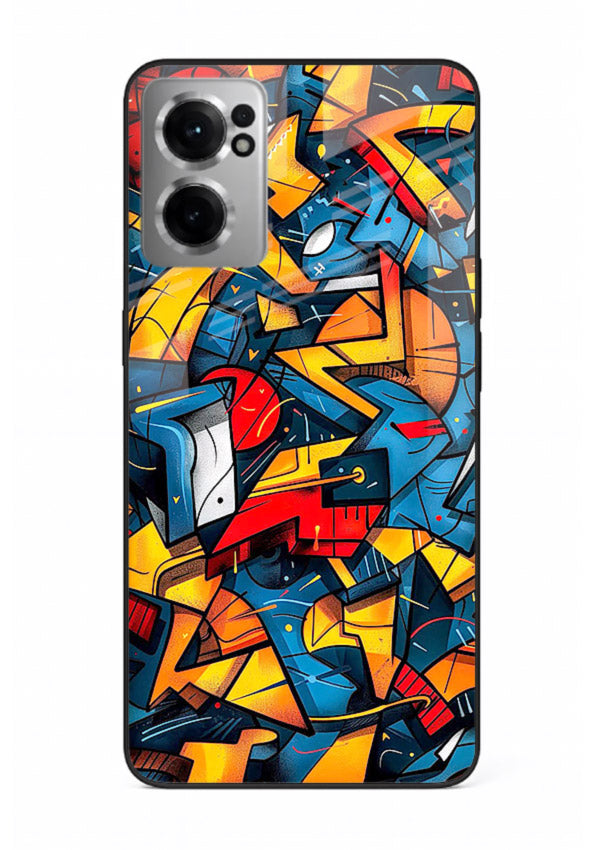 Electric Chaos Pattern colorful chaotic pattern OnePlus Nord CE2 5G glass back cover