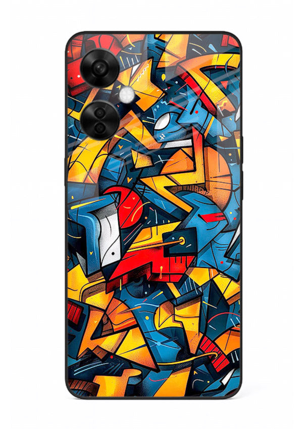 Electric Chaos Pattern colorful chaotic pattern OnePlus Nord CE3 Lite glass back cover