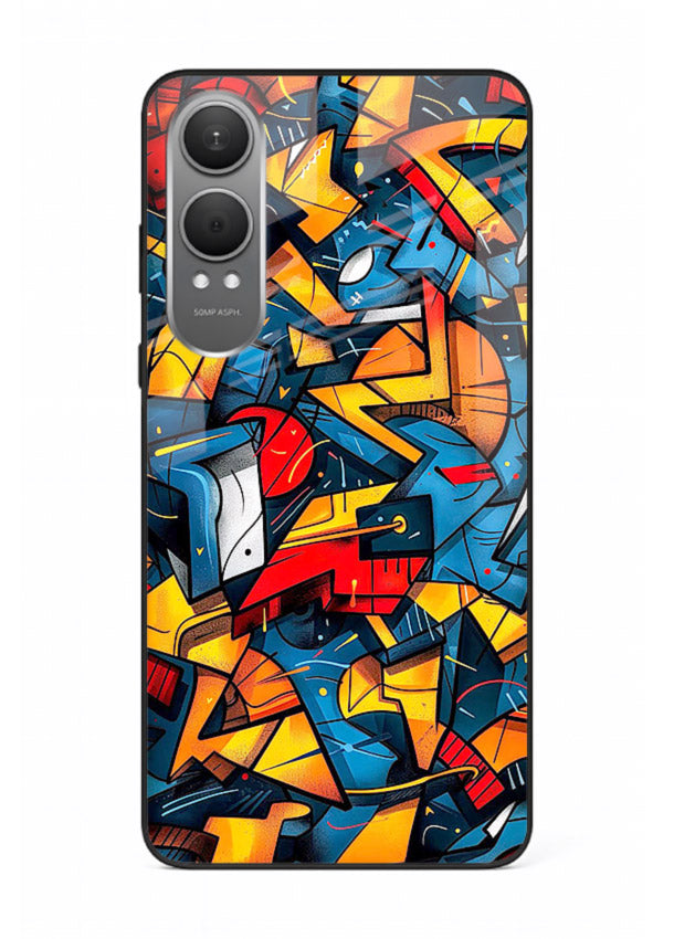 Electric Chaos Pattern colorful chaotic pattern OnePlus Nord CE4 Lite glass back cover