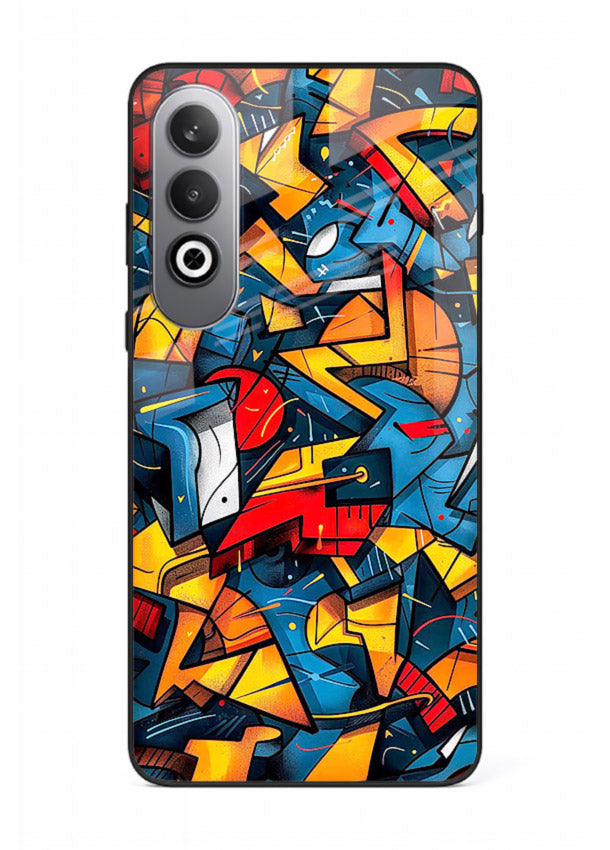 Electric Chaos Pattern colorful chaotic pattern OnePlus Nord CE4 glass back cover