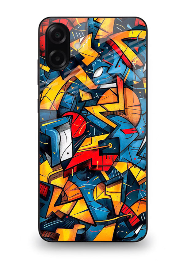 Electric Chaos Pattern colorful chaotic pattern Samsung A07 4G glass back cover