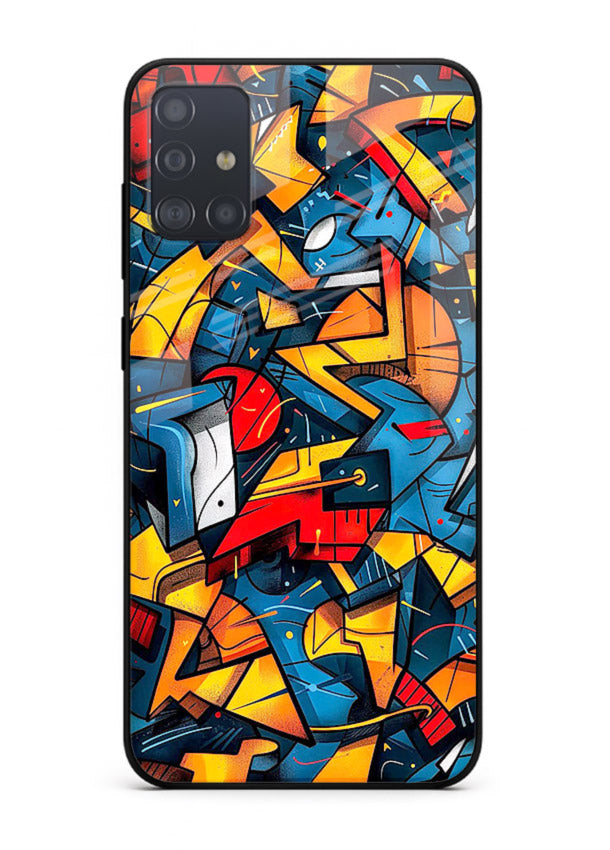 Electric Chaos Pattern colorful chaotic pattern Samsung A71 glass back cover
