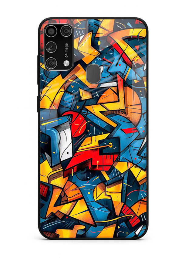 Electric Chaos Pattern colorful chaotic pattern Samsung M31 Prime glass back cover