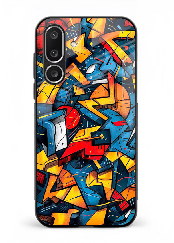 Electric Chaos Pattern colorful chaotic pattern Samsung M56 5G glass back cover