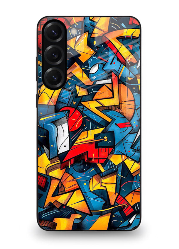 Electric Chaos Pattern colorful chaotic pattern Samsung S23 Plus glass back cover