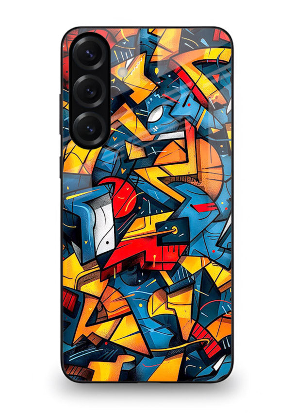 Electric Chaos Pattern colorful chaotic pattern Samsung A56 5G glass back cover