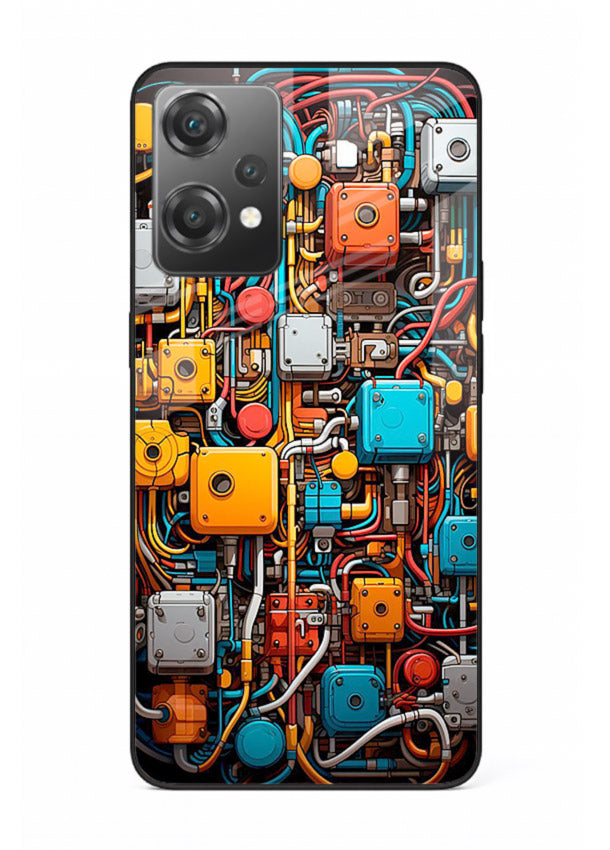 Dark futuristic circuit board design with glowing elements for OnePlus Nord CE2 Lite 5G Back Cover