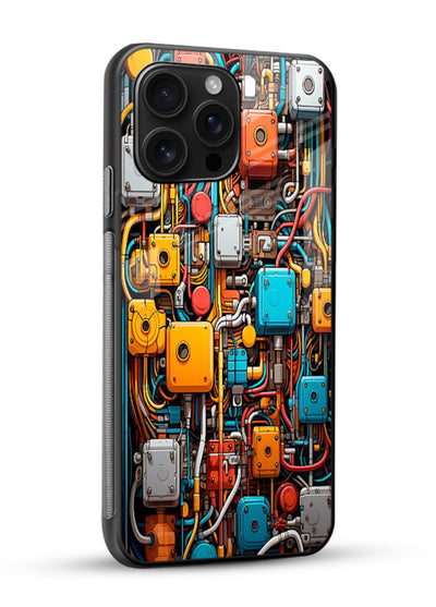 Dark futuristic circuit board design with glowing elements - 2
