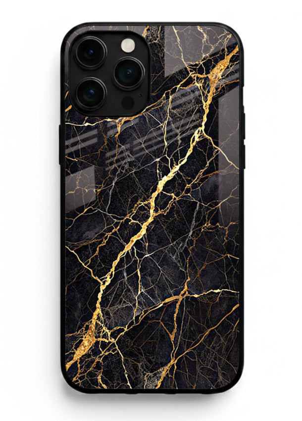 Emerald Gold River iphone 11 pro max glass back cover with emerald marble and gold river veins