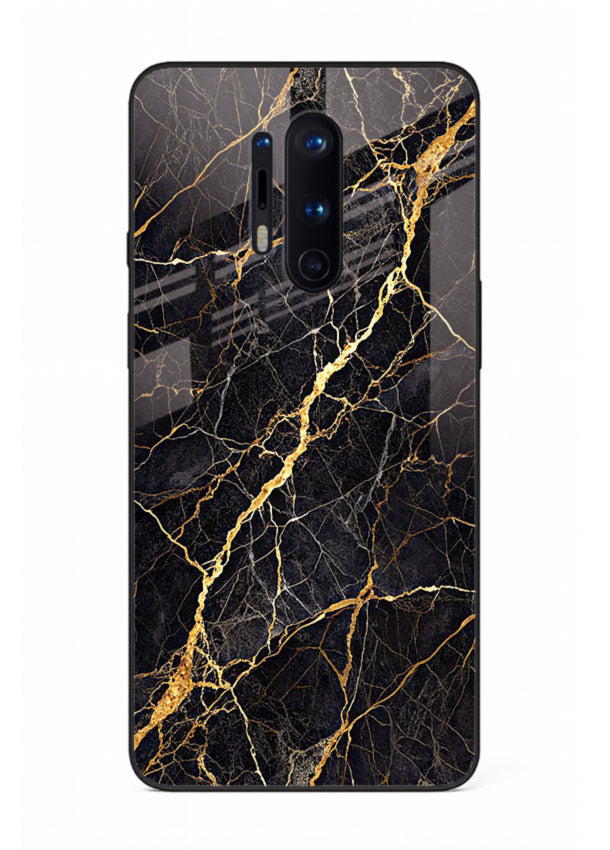 Emerald Gold River OnePlus 8 Pro glass back cover with emerald marble and gold river veins