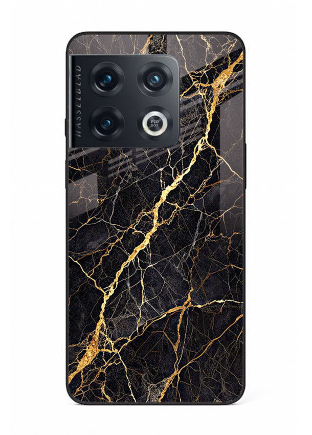 Emerald Gold River OnePlus 10 Pro glass back cover with emerald marble and gold river veins