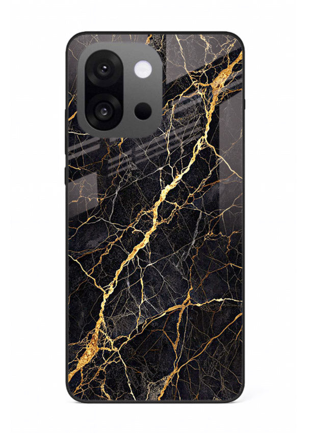 Emerald Gold River OnePlus 13s glass back cover with emerald marble and gold river veins