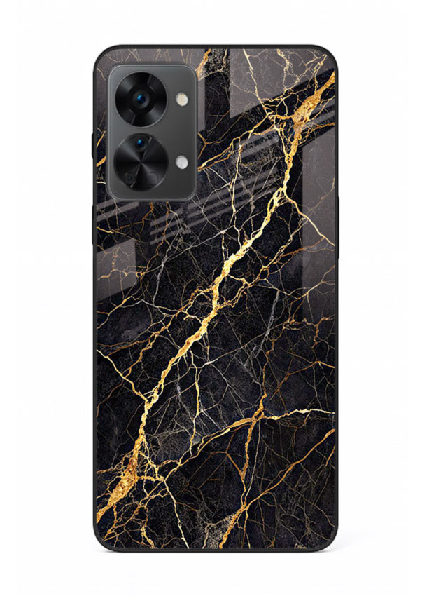 Emerald Gold River OnePlus Nord 2T glass back cover with emerald marble and gold river veins