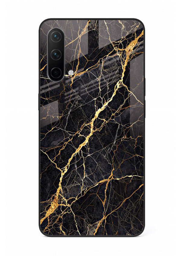 Emerald Gold River OnePlus Nord CE 5G glass back cover with emerald marble and gold river veins