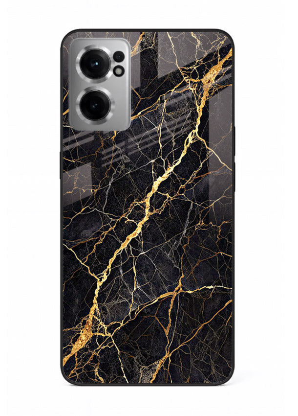 Emerald Gold River OnePlus Nord CE2 5G glass back cover with emerald marble and gold river veins