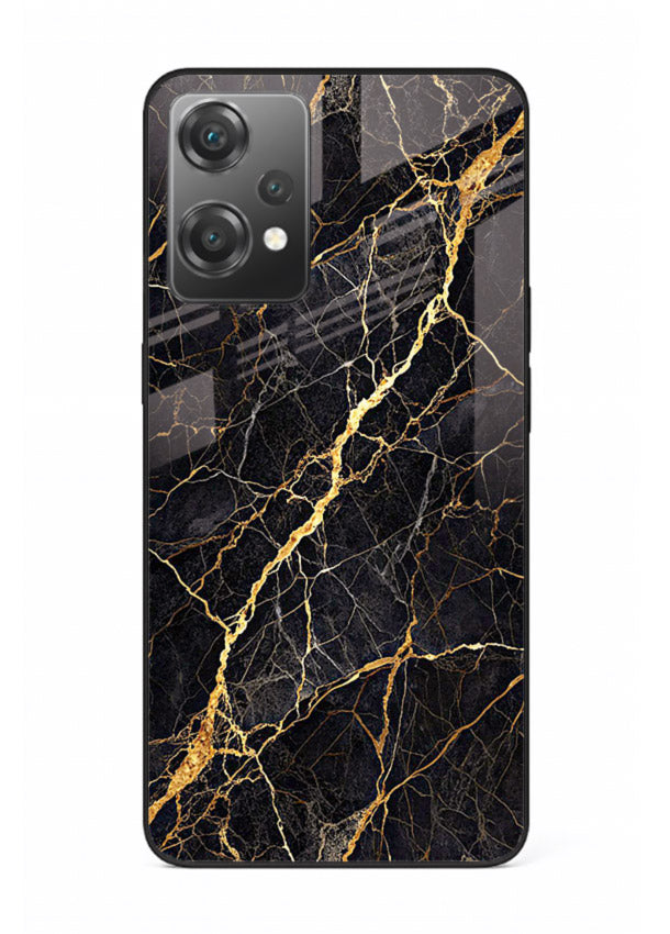 Emerald Gold River OnePlus Nord CE2 Lite 5G glass back cover with emerald marble and gold river veins
