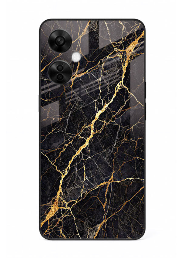 Emerald Gold River OnePlus Nord CE3 Lite glass back cover with emerald marble and gold river veins