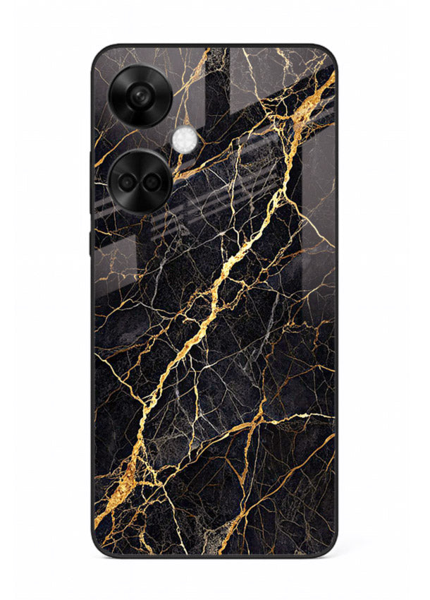 Emerald Gold River OnePlus Nord CE3 glass back cover with emerald marble and gold river veins