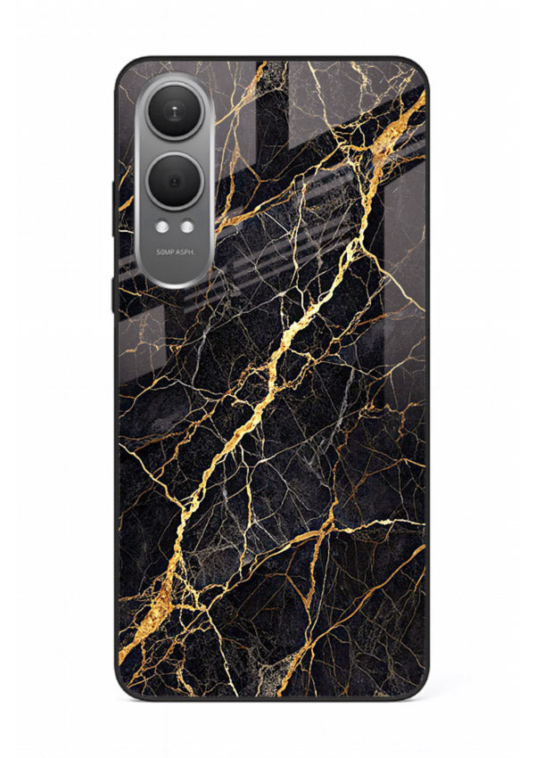 Emerald Gold River OnePlus Nord CE4 Lite glass back cover with emerald marble and gold river veins