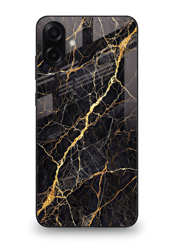 Emerald Gold River Samsung A07 4G glass back cover with emerald marble and gold river veins