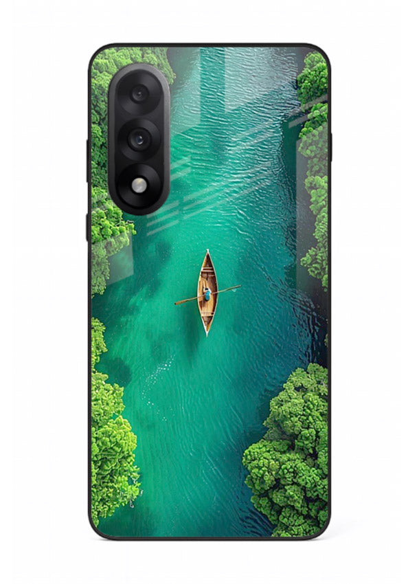 Emerald River Boat calm green river artwork OnePlus Nord 5 glass back cover