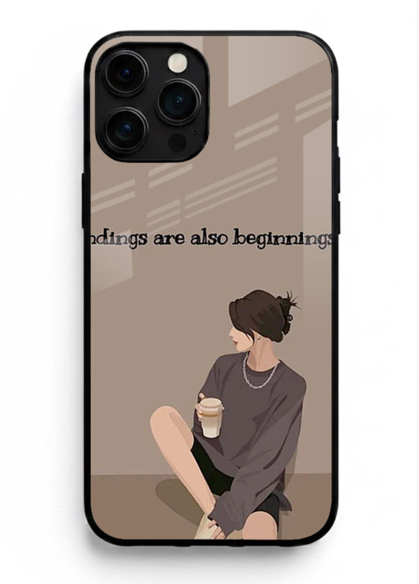 Ending Beginnings Boy aesthetic artwork iphone 11 pro max glass back cover