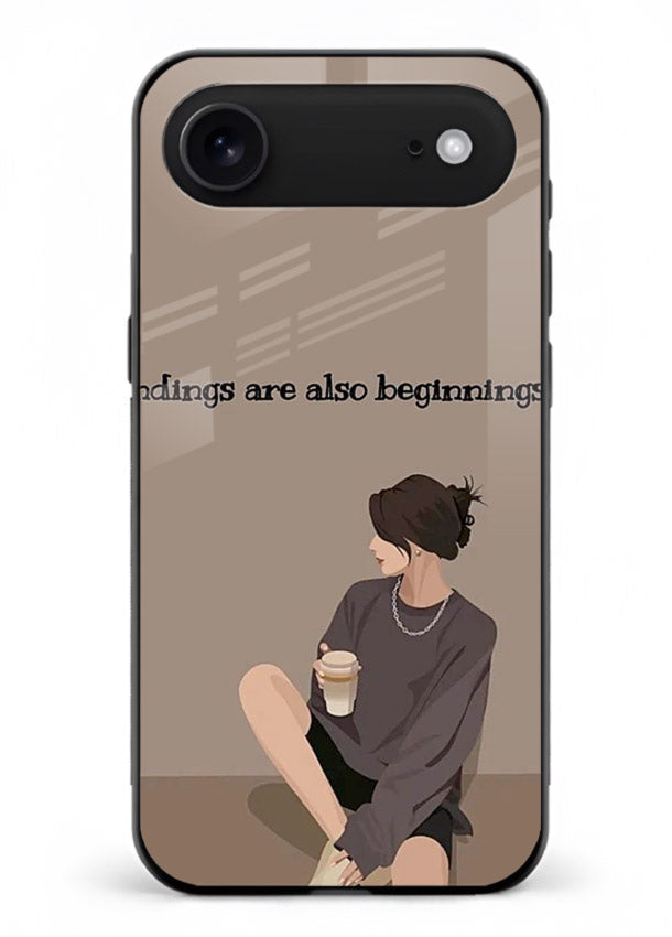 Ending Beginnings Boy aesthetic artwork iphone 17 air glass back cover