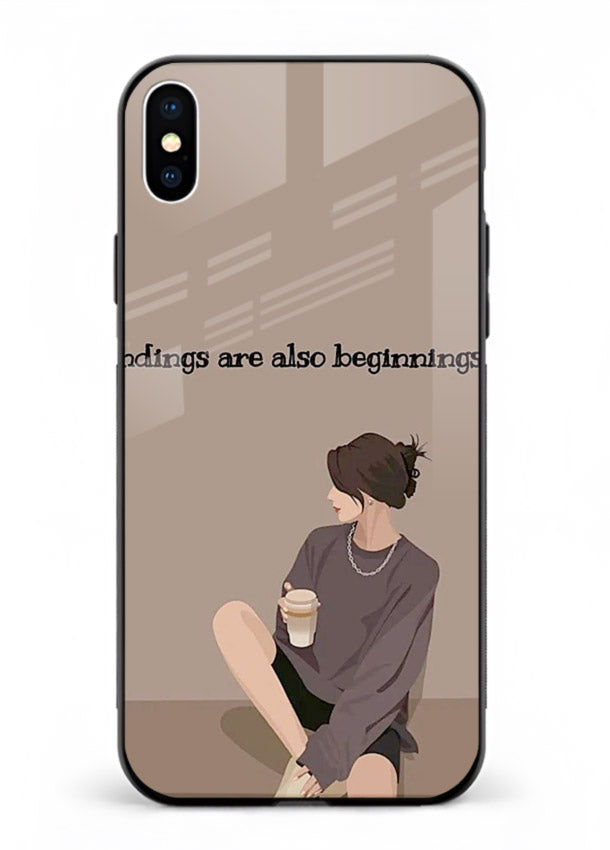 Ending Beginnings Boy aesthetic artwork iphone xs max glass back cover